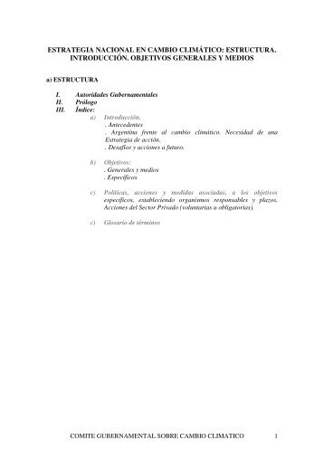 ESTRATEGIA NACIONAL EN CAMBIO CLIMÃTICO: ESTRUCTURA ...