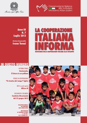 Il numero di luglio - Cooperazione Italiana allo Sviluppo - Ministero ...