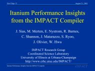 Itanium Performance Insights from the IMPACT Compiler