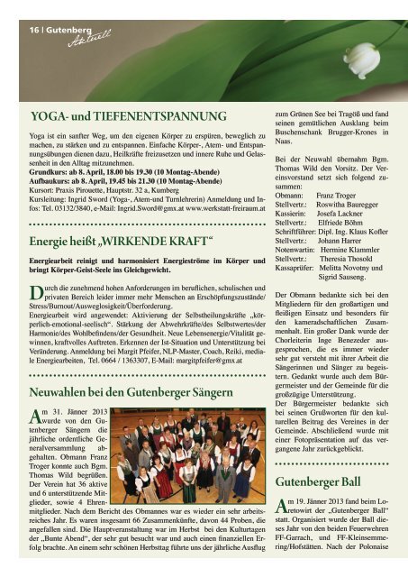 Ausgabe 01/2013 - Gemeinde Gutenberg an der Raabklamm