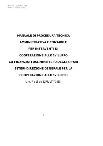 manuale di procedura tecnica amministrativa e contabile per ...