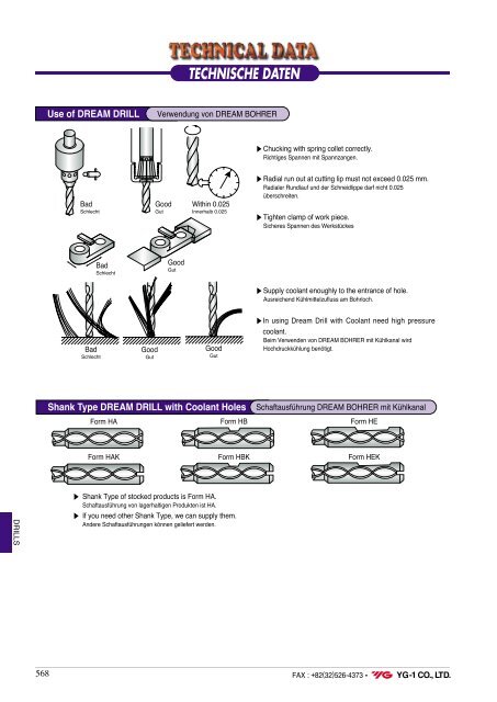 SOLID CARBIDE & HIGH SPEED STEEL - YG-1