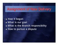 Assignment of New Delivery - steward resources