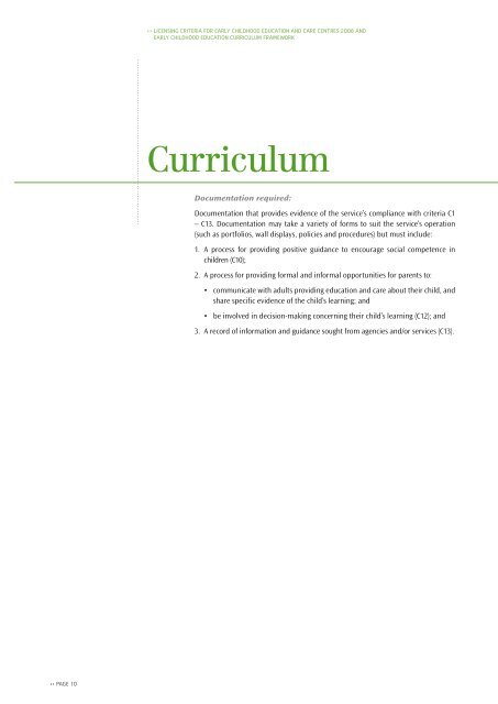 Licensing Criteria for Early Childhood Education and Care Centres ...