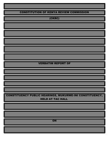 verbatim report of constituency public hearings ... - ConstitutionNet