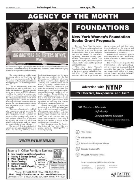 September Edition 2004 - New York Nonprofit Press