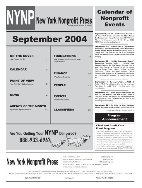 September Edition 2004 - New York Nonprofit Press