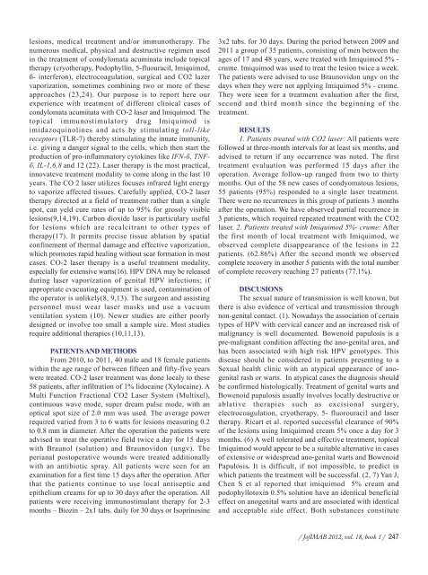 treatment of condylomata acuminata and ... - Journal of IMAB