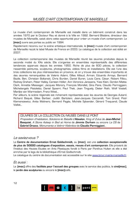 Dossier de presse LE PONT - mac marseille - Marseille Provence ...