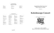 Kaleidoscope Concert - Hayes School of Music - Appalachian State ...