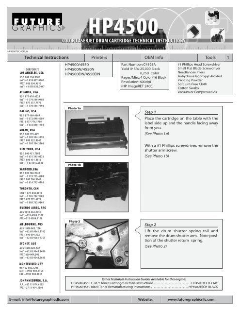 Technical Instructions - HP 4500 (Drum Unit)