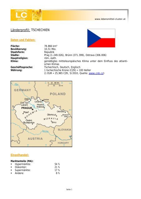 Länderprofil: TSCHECHIEN - Lebensmittel Cluster