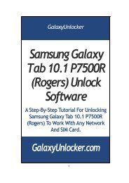 Samsung Galaxy Tab 10.1 P7500R (Rogers ... - GalaxyUnlocker