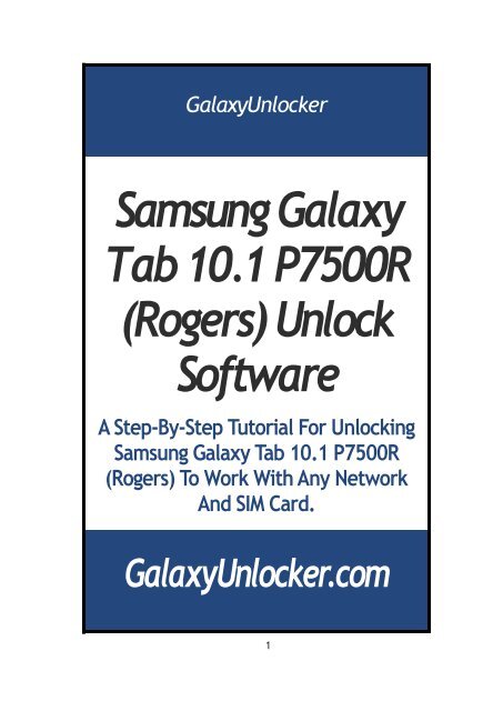 Samsung Galaxy Tab 10.1 P7500R Rogers GalaxyUnlocker