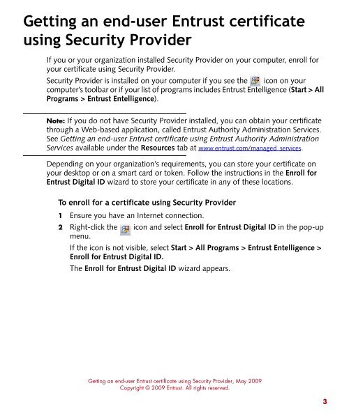 Getting an end-user Entrust certificate using Entrust Entelligence ...