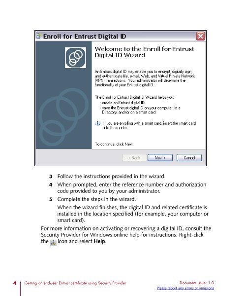 Getting an end-user Entrust certificate using Entrust Entelligence ...