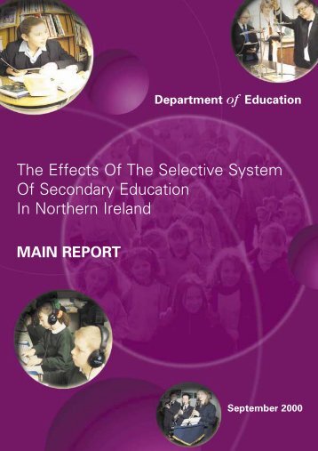 The Effects Of The Selective System Of Secondary Education - CAIN ...