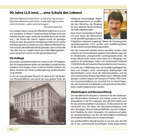 Festschrift zur 90-Jahr-Feier - LLA IMST