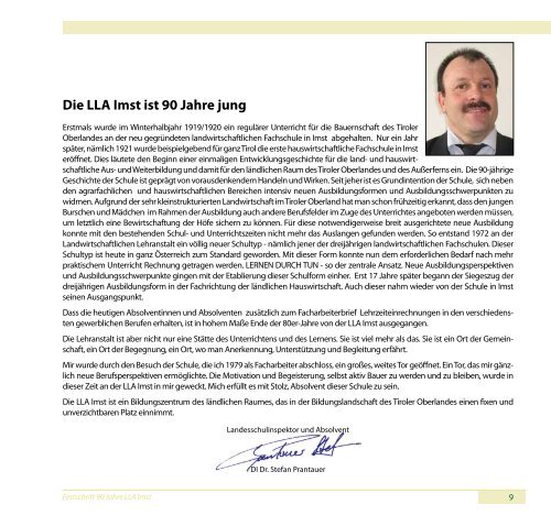 Festschrift zur 90-Jahr-Feier - LLA IMST