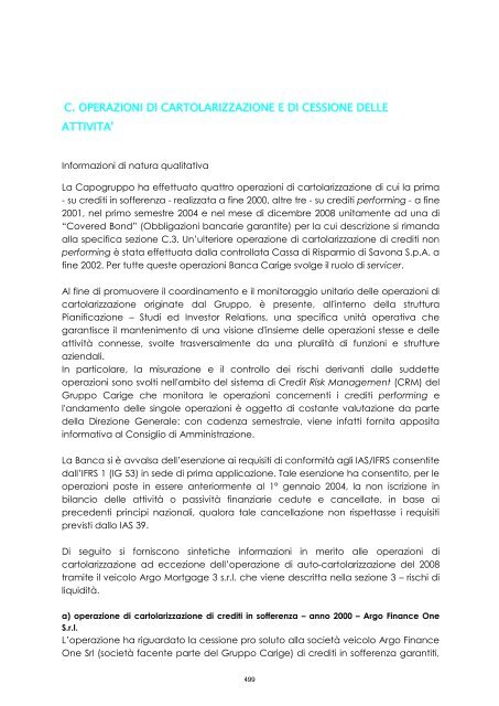 Bilancio Individuale Banca Carige - Gruppo Banca Carige