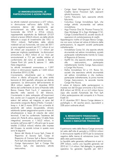 Bilancio Individuale Banca Carige - Gruppo Banca Carige