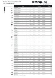 Podium Preisliste 2010 in CHF, LED Produktportfolio