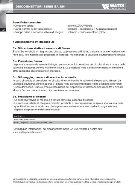 Technical manual Backflow preventers BA BM - Watts waterbeveiliging