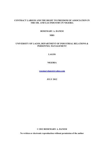 Contract labour and the right to freedom of association in ... - ILERA