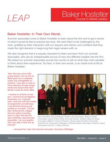 Baker Hostetler: In Their Own Words - Baker & Hostetler LLP