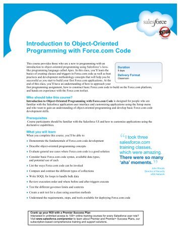 Introduction to Object-Oriented Programming with ... - Salesforce.com