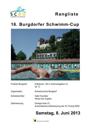 Rangliste Burgdorfer Schwimm-Cup 2013 - Schwimmklub-luzern.ch