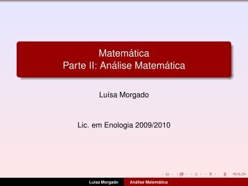 cMatemÃ¡tica Parte II: AnÃ¡lise MatemÃ¡tica