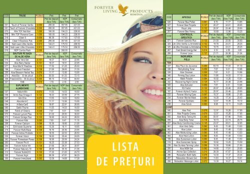 Lista Preturi Aloe Vera Produse Aloe Vera Forever Living Products