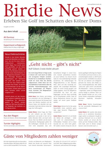 Birdie News - Golfplatz Am Alten Fliess e.V.