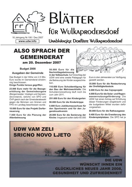 Nr. 106.pmd - UnabhÃ¤ngige Dorfliste Wulkaprodersdorf