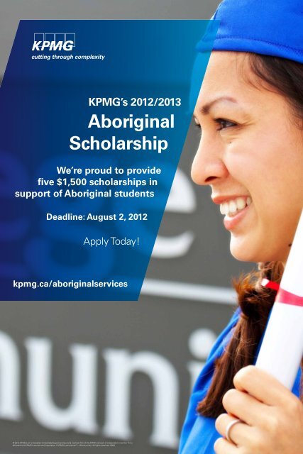 KPMG's 2012-2013 Aboriginal Scholarship Application - Algonquin ...