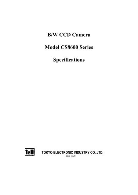 B/W CCD Camera Model CS8600 Series ... - Site ftp Elvitec