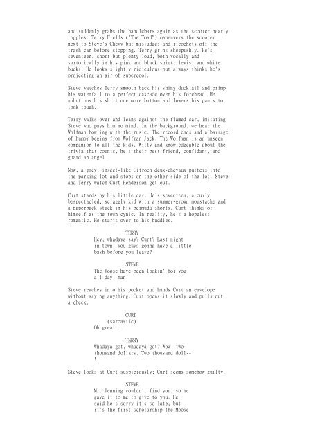 "AMERICAN GRAFFITI" Screenplay by George Lucas Gloria Katz ...