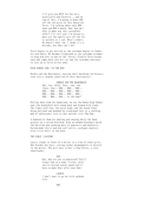 "AMERICAN GRAFFITI" Screenplay by George Lucas Gloria Katz ...