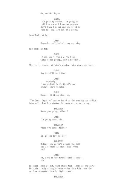 "AMERICAN GRAFFITI" Screenplay by George Lucas Gloria Katz ...