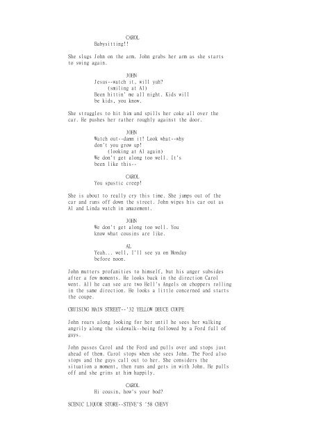 "AMERICAN GRAFFITI" Screenplay by George Lucas Gloria Katz ...