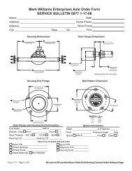 Custom Axle Order Form - Motor State Distributing