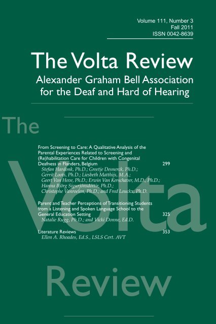 The Volta Review - Alexander Graham Bell Association