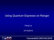 Hang Liu, TACC presentation - Teragridforum.org