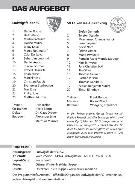 LFC - SV Falkensee-Finkenkrug - Ludwigsfelder FC
