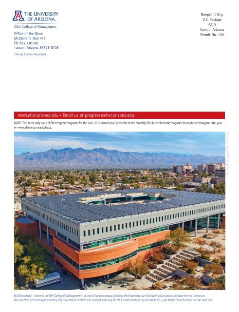 Progress Magazine Annual Report 2011 - Eller College of ...