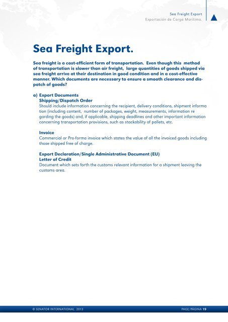 Dictionary of Sea & Air Freight Diccionario de Carga Aerea y Maritima