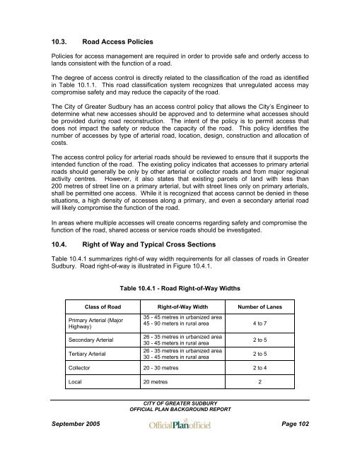 City of Greater Sudbury Transportation Study Report