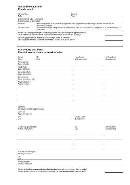 Bewerbung als Mitarbeiter-/in Botschaftsschutz - Kantonspolizei Bern