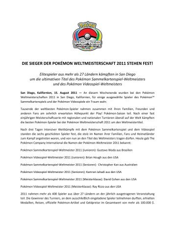 DIE SIEGER DER POKÉMON WELTMEISTERSCHAFT ... - LifePR.de